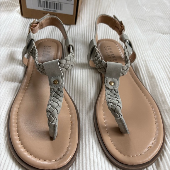 Journee Collection Genevieve Braided Sandals Grey - Women’s size 8.5 (In Box) - Picture 3 of 7